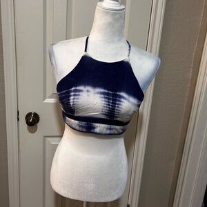 Navy and White Tie-Dye Tank Top